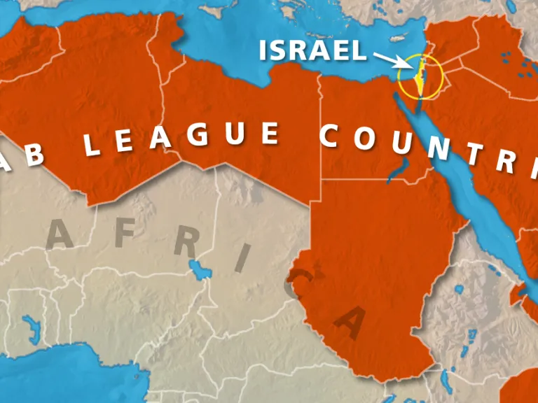 Map illustrating Arab League Countries