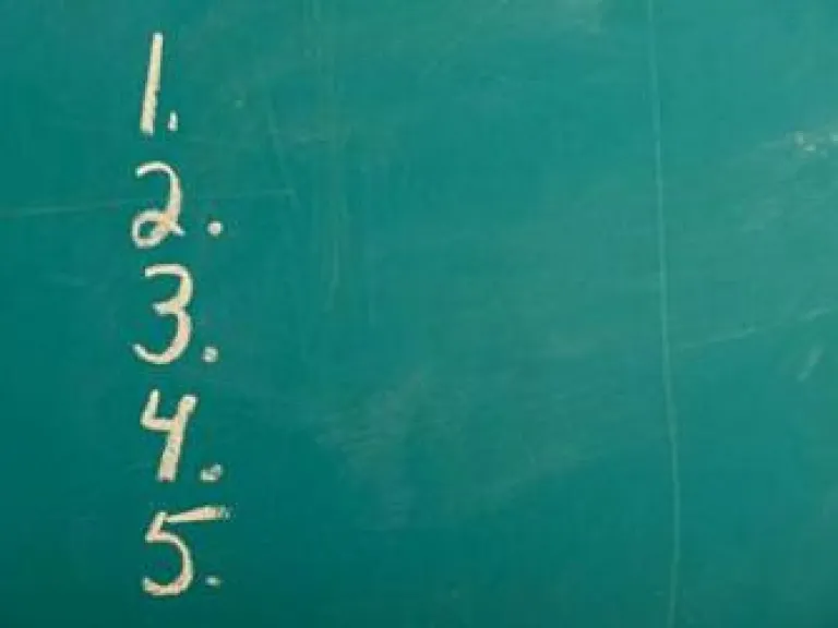 Chalkboard with numbers 1 through 5 - Learn the Rules of Life