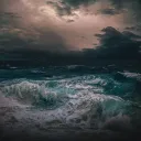 A stormy sea.