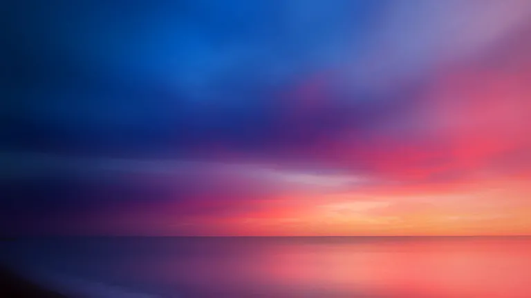 blue pink ocean sunset